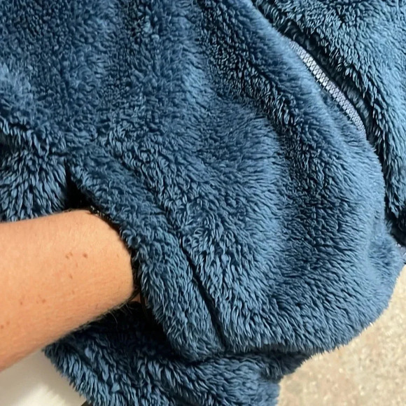 Reebok sherpa hoodie faux fur front pockets comfy small sherpa hoodie zip jacket - Picture 6 of 13